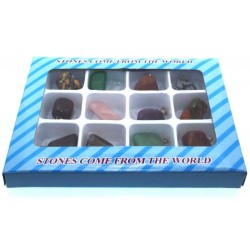 Box of 12 Assorted Gemstone Pendants